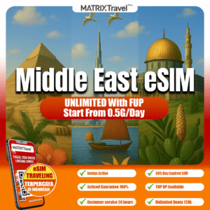 Middle East eSIM Murah – Internet 4G LTE, Tanpa Roaming, Digital, Instan, Cocok Liburan & Bisnis