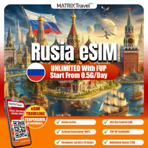 Rusia eSIM Murah – Internet 4G LTE with FUP, Tanpa Roaming, Digital, Instant, Cocok Liburan & Bisnis