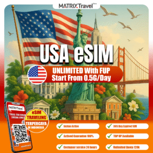 USA eSIM Murah – Internet 4G LTE with FUP, Tanpa Roaming, Digital, Instant, Cocok Liburan & Bisnis