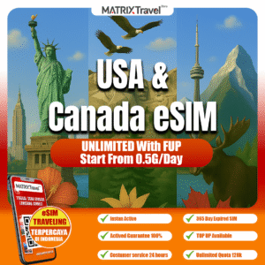 USA, Canada eSIM Murah – Internet 4G LTE, Tanpa Roaming, Digital, Instan, Cocok Liburan & Bisnis