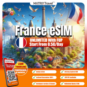 France/ Prancis eSIM Murah – Internet 4G LTE, Tanpa Roaming, Digital, Instan, Cocok Liburan & Bisnis