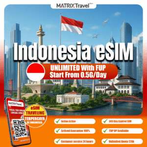 Indonesia eSIM Murah – Internet 4G LTE, Tanpa Roaming, Digital, Instan, Cocok Liburan & Bisnis
