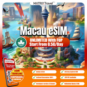 Macau eSIM Murah – Internet 4G LTE, Tanpa Roaming, Digital, Instan, Cocok Liburan & Bisnis