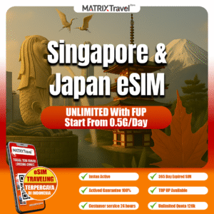 Singapore, Japan eSIM Murah – Internet 4G LTE, Tanpa Roaming, Digital, Instan, Cocok Liburan & Bisnis