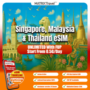 Singapore, Malaysia, Thailand eSIM Murah – Internet 4G LTE, Tanpa Roaming, Digital, Instan, Cocok Liburan & Bisnis